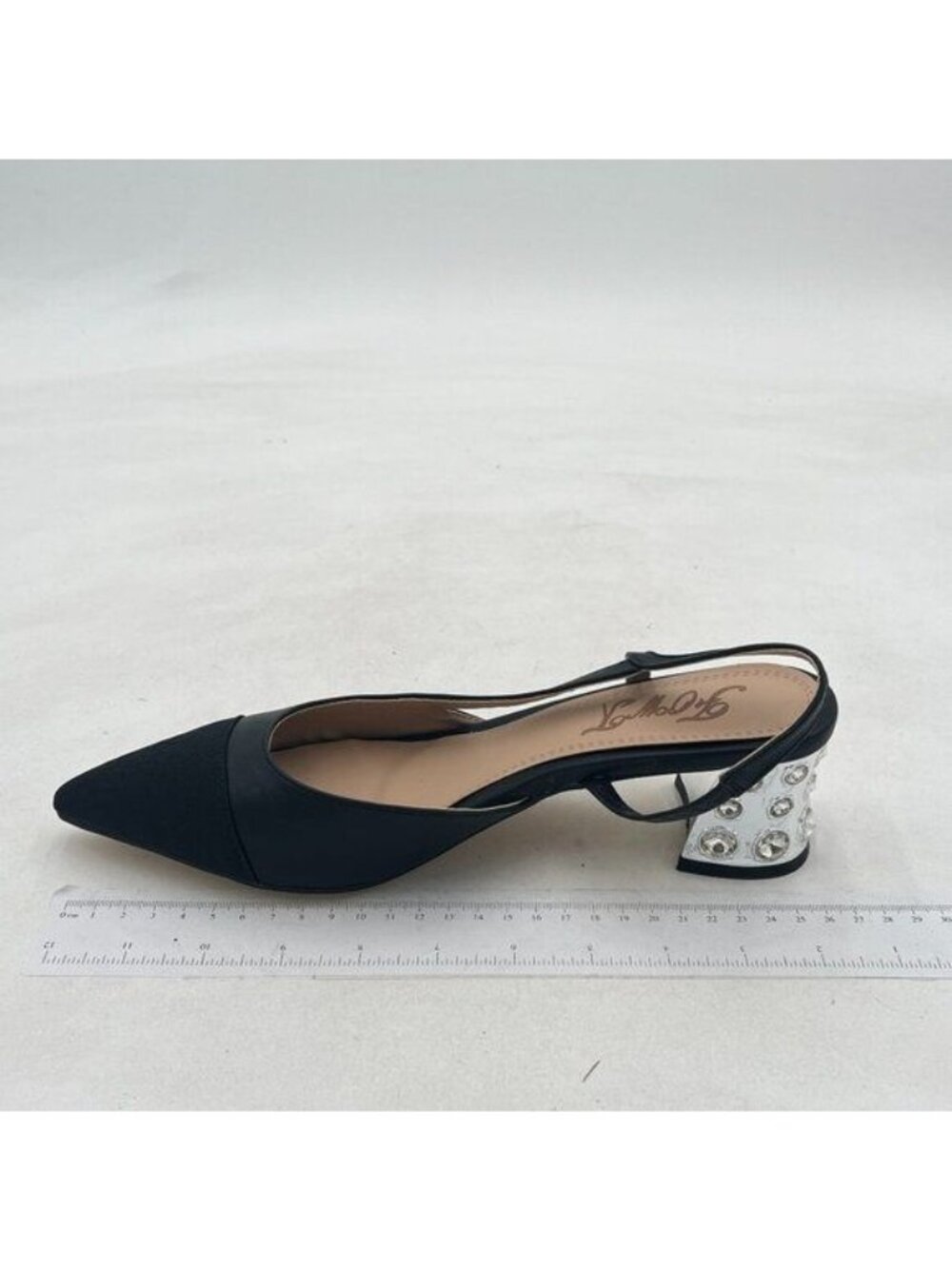 FOWT Womens Slingback Pumps Square Cap Toe Mid Chunky Heeled Sandals Patchwork